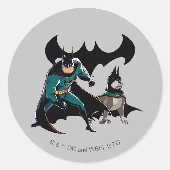 Batman & Ace Classic Round Sticker (Front)