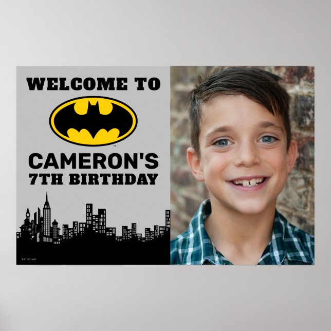 Batman  | Add Name & Photo Birthday Sign (Front)