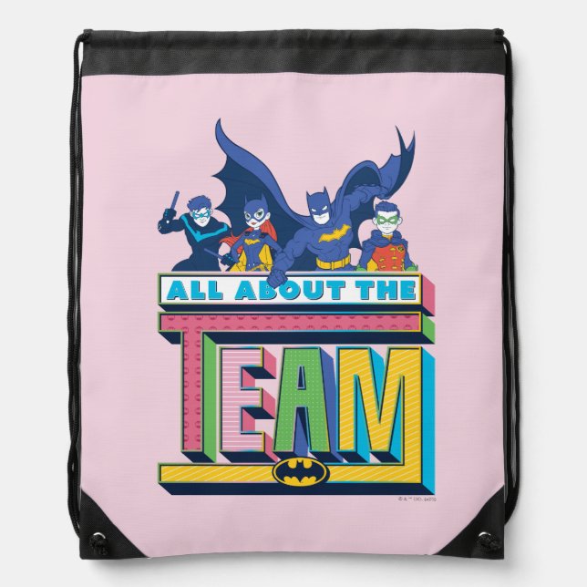Batman | All About The Team Drawstring Bag (Front)