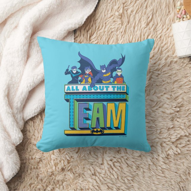 Batman | All About The Team Throw Pillow (Blanket)