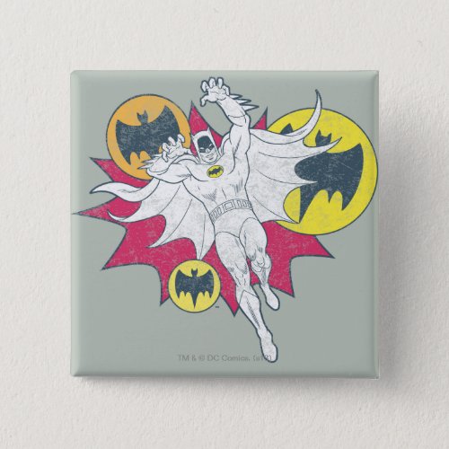 Batman And Bat Symbol Graphic Pinback Button
