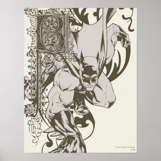 Batman And Decorated Letter B Poster | Zazzle.com