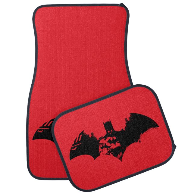 Batman and Gotham Silhouette Bat Logo Car Floor Mat (Set)