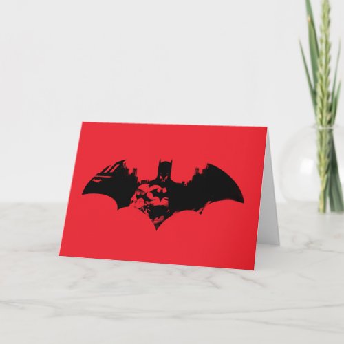 Batman and Gotham Silhouette Bat Logo Card