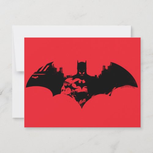 Batman and Gotham Silhouette Bat Logo Note Card