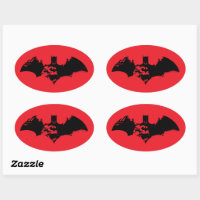 Batman and Gotham Silhouette Bat Logo Oval Sticker