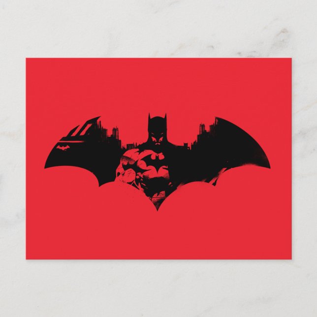 Batman and Gotham Silhouette Bat Logo Postcard (Front)
