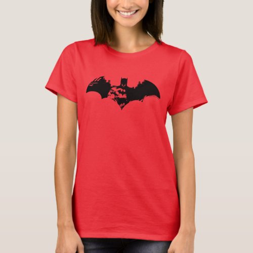 Batman and Gotham Silhouette Bat Logo T_Shirt