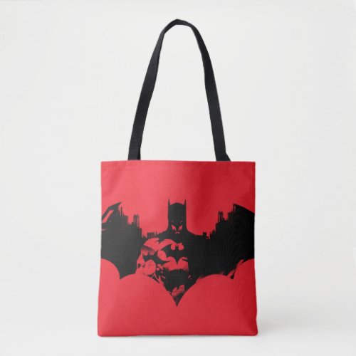 Batman and Gotham Silhouette Bat Logo Tote Bag