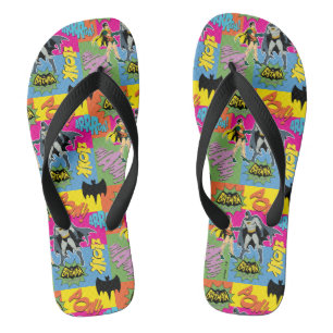 Batman and Robin Action Handshake Pattern Flip Flops