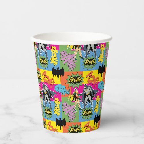 Batman and Robin  Action Handshake Pattern Paper Cups