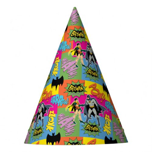 Batman and Robin  Action Handshake Pattern Party Hat