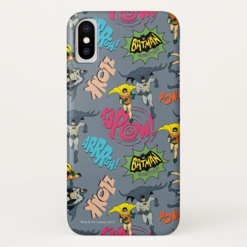 Batman And Robin Action Pattern iPhone X Case