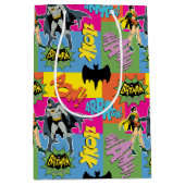 Batman And Robin Action Pattern Medium Gift Bag (Front)