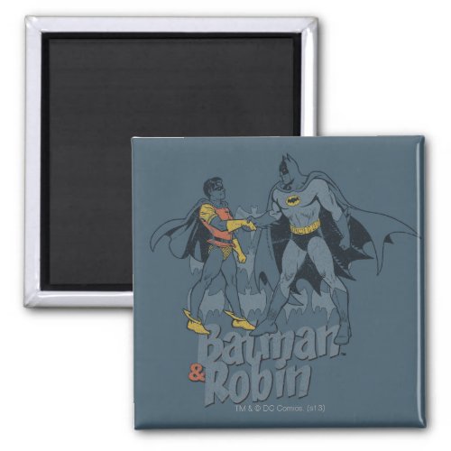Batman And Robin Distressed Graphic Magnet
