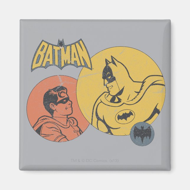 Batman And Robin Graphic - Distressed Magnet (Front)