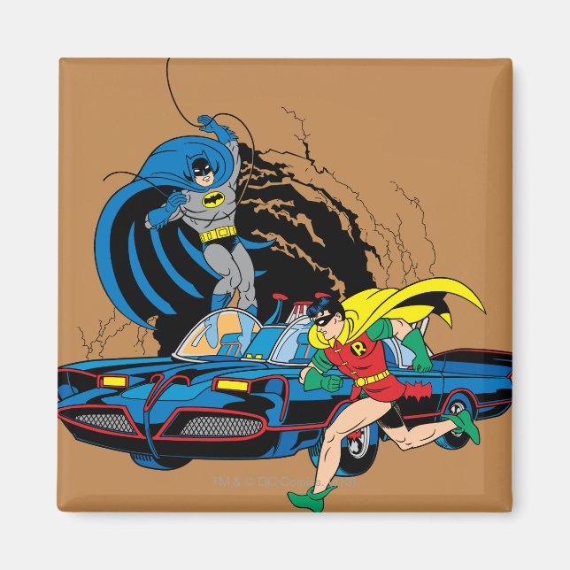 Batman And Robin In Batcave Magnet (Front)