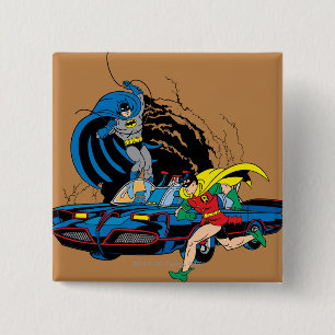 Batman And Robin In Batcave Pinback Button
