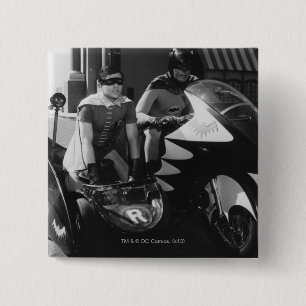 Batman and Robin in Batcycle Pinback Button