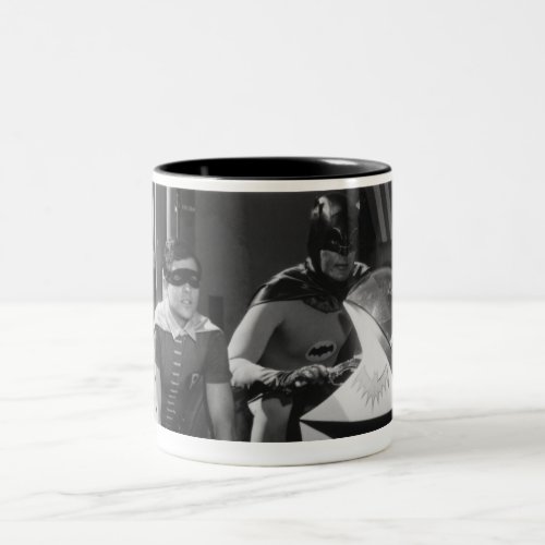 Batman and Robin in Batcycle Two_Tone Coffee Mug
