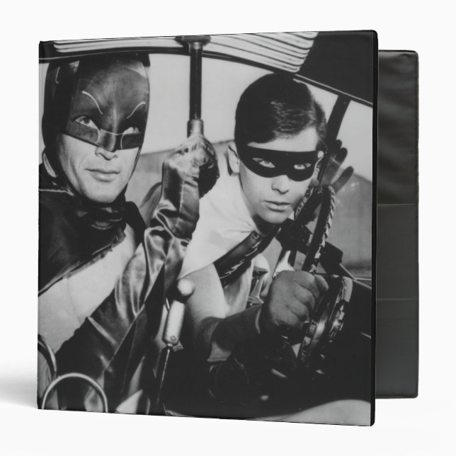 Batman and Robin In Batmobile 3 Ring Binder (Front/Inside)