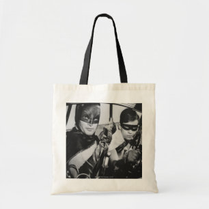Batman and Robin In Batmobile Tote Bag