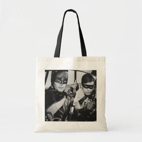 Batman and Robin In Batmobile Tote Bag