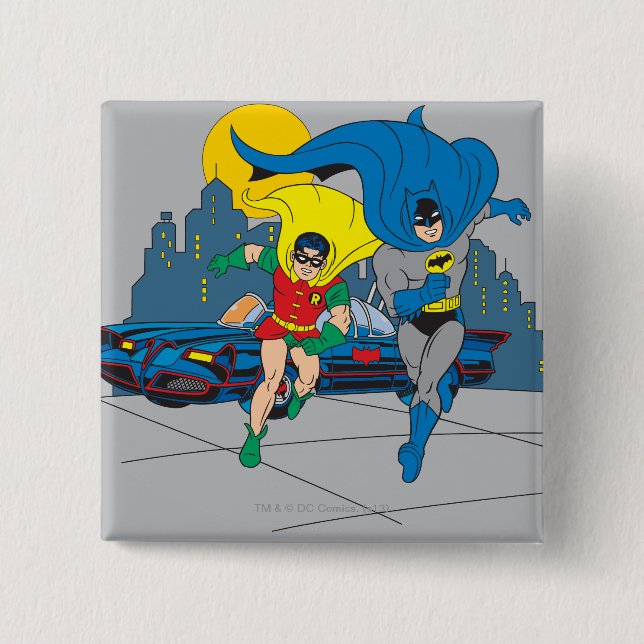 Batman And Robin Running Button (Front)