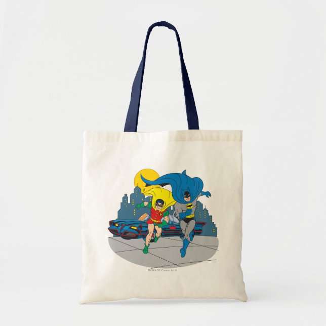 Batman And Robin Running Tote Bag (Front)