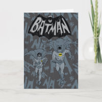 Batman And Robin With Logo Distressed Graphic Card