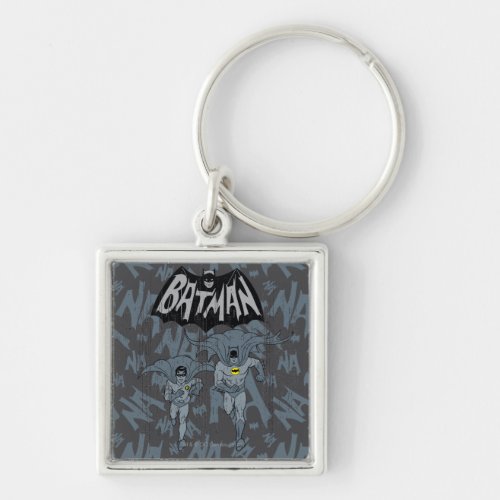 Batman And Robin With Logo Distressed Graphic Keychain