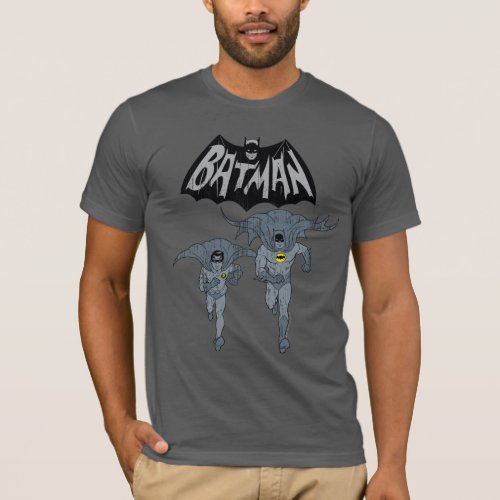 Batman And Robin With Logo Distressed Graphic T_Shirt