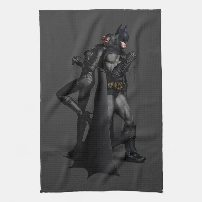 Batman Arkham City | Batman and Catwoman Kitchen Towel (Vertical)