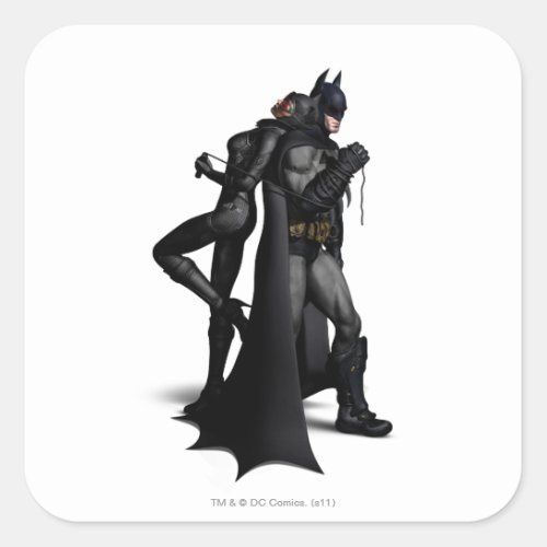 Batman Arkham City  Batman and Catwoman Square Sticker