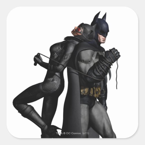 Batman Arkham City  Batman and Catwoman Square Sticker