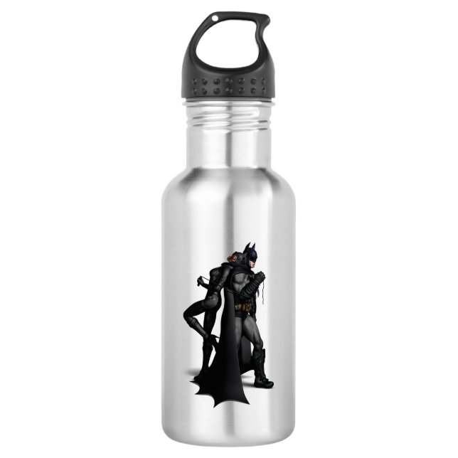 Batman Arkham City | Batman and Catwoman Stainless Steel Water Bottle (Front)