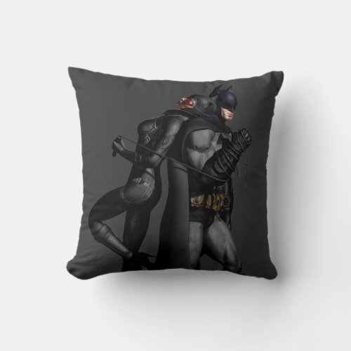 Batman Arkham City  Batman and Catwoman Throw Pillow