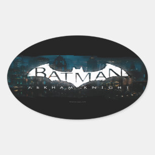 Batman Arkham Knight Gotham Logo Oval Sticker