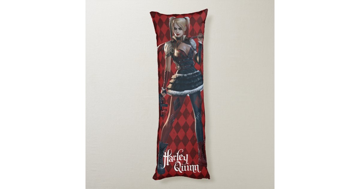 Batman Arkham Knight Harley Quinn with Bat Body Pillow Zazzle