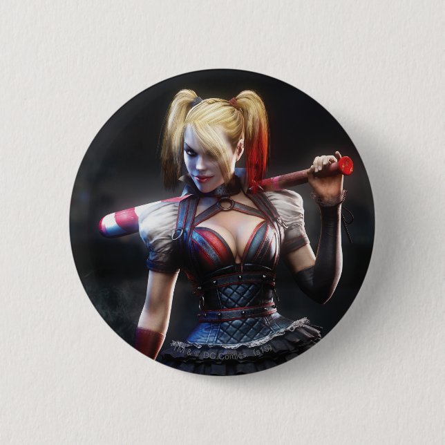 Batman Arkham Knight | Harley Quinn with Bat Button (Front)