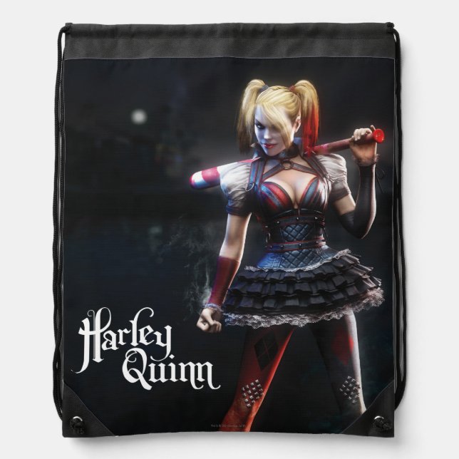 Batman Arkham Knight | Harley Quinn with Bat Drawstring Bag (Front)