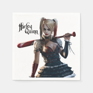 Batman Arkham Knight   Harley Quinn with Bat Paper Napkins