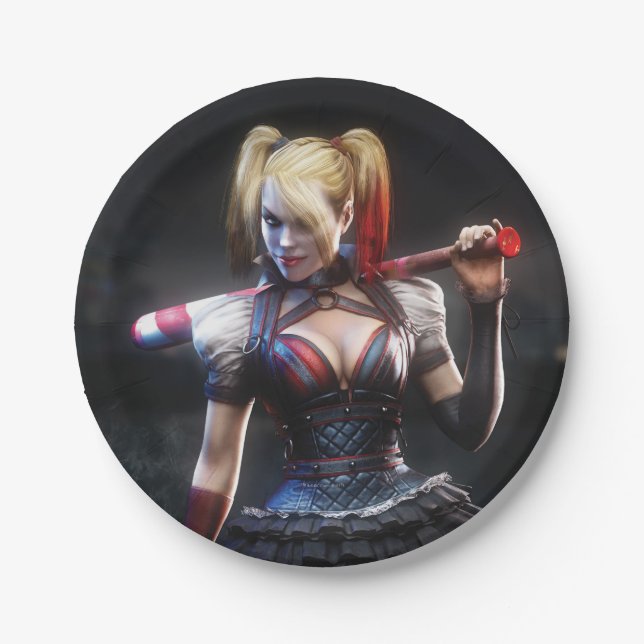 Batman Arkham Knight | Harley Quinn with Bat Paper Plates (Front)