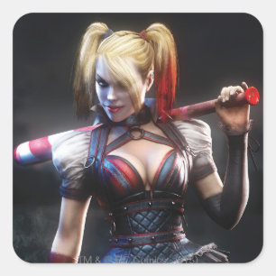 Batman Arkham Knight Harley Quinn with Bat Square Sticker