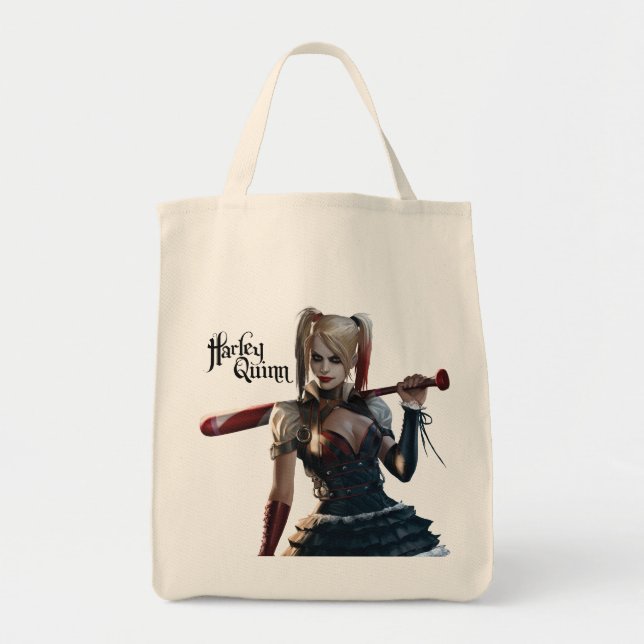 Batman Arkham Knight | Harley Quinn with Bat Tote Bag (Front)