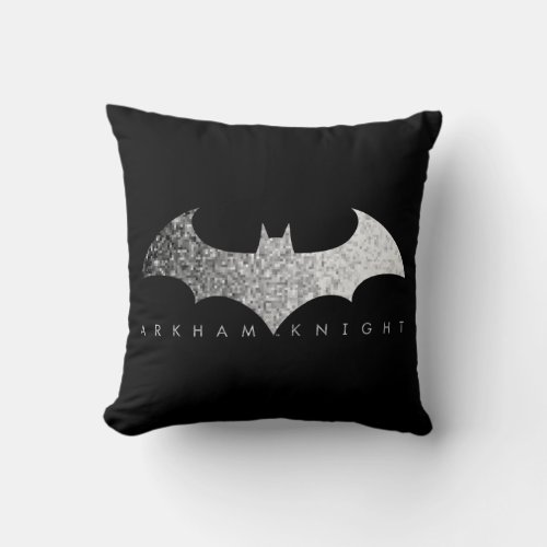 Batman Arkham Knight Pixel Logo Throw Pillow