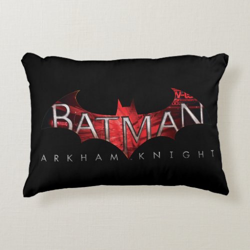 Batman Arkham Knight Red Logo Accent Pillow