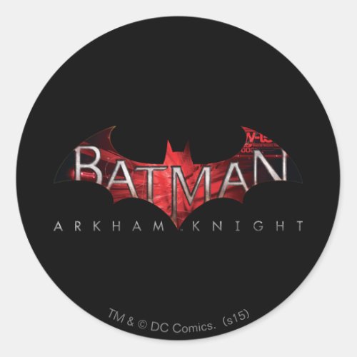 Batman Arkham Knight Red Logo Classic Round Sticker