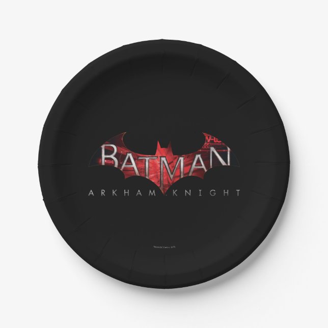 Batman Arkham Knight Red Logo Paper Plates (Front)