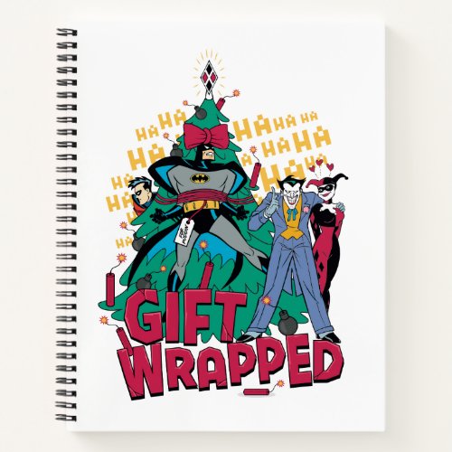 Batman  Batman  Robin Gift Wrapped To XMas Tree Notebook